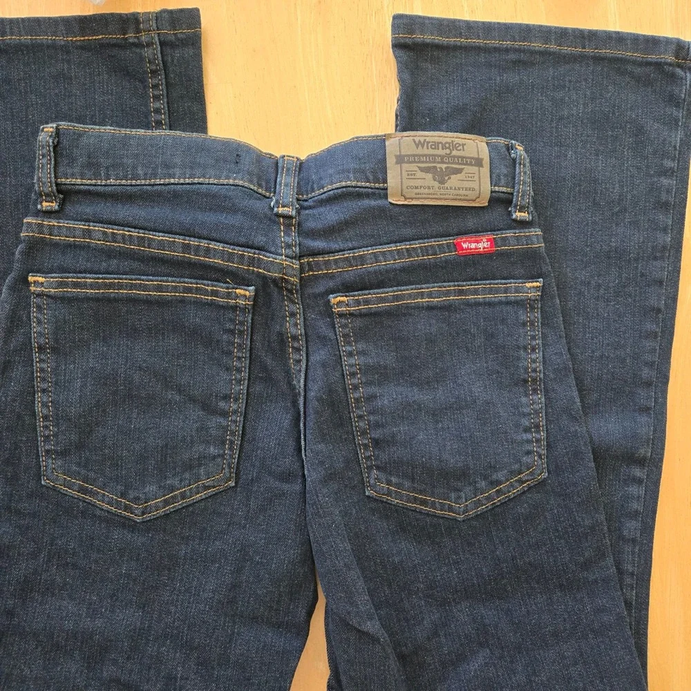 Wrangler Five Star Boys Jeans Size 12 Regular Bootcut Dark Wash NWT